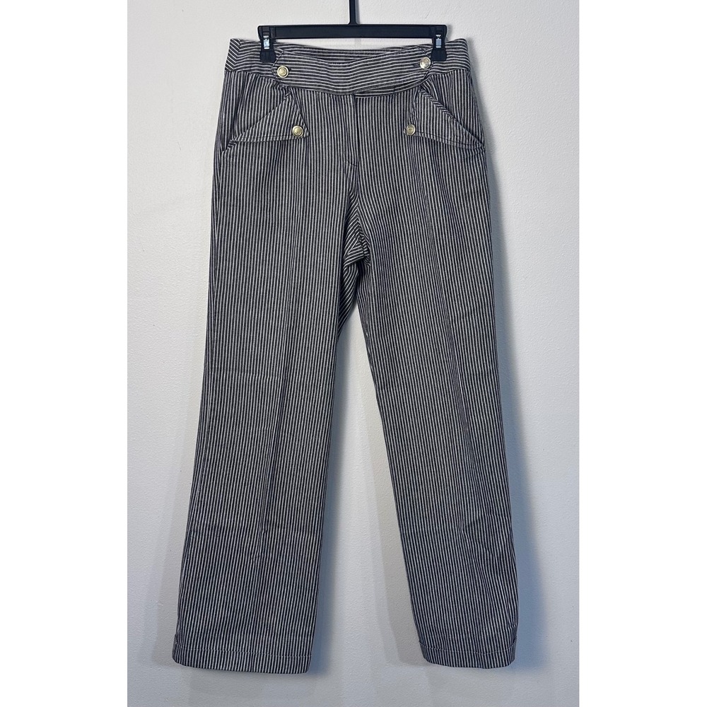 Westbound Women's Striped Wide Leg Cotton Sailor Pants Jeans Size 8 Cotton